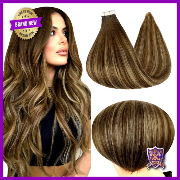 Accessories - Real Human Hair Tape In Extensions 18 Inch 50 Gram Seamless